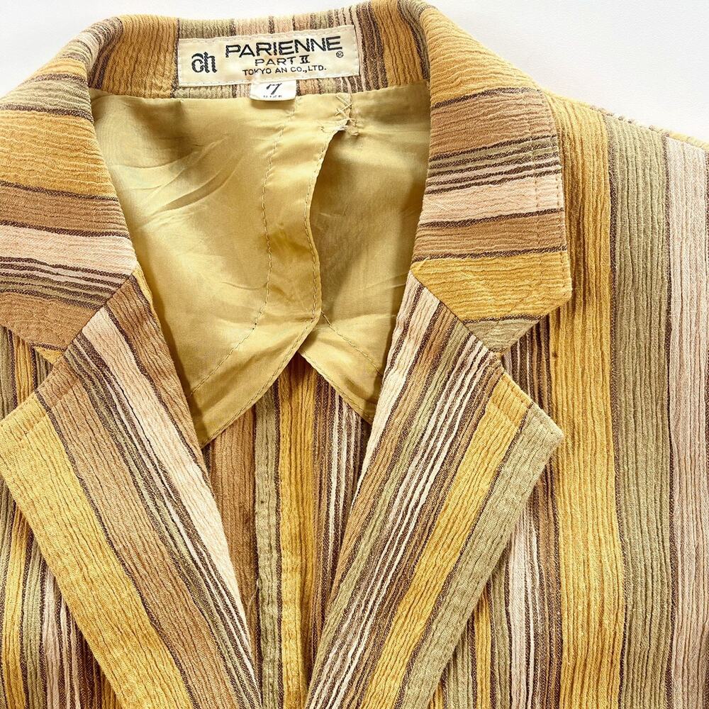 Vintage 1960's Tokyo Women Gold Stripe French Inspired Blazer 7 Small - Picture 2 of 13